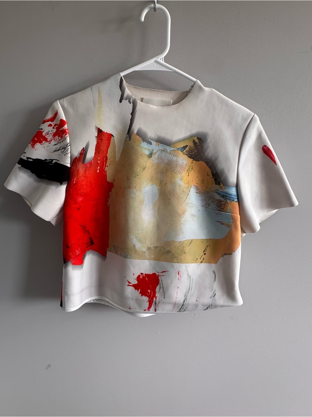 Solace London Abstract Print Crop Top US 4 EU 36 Designer Blouse